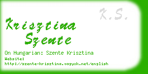 krisztina szente business card